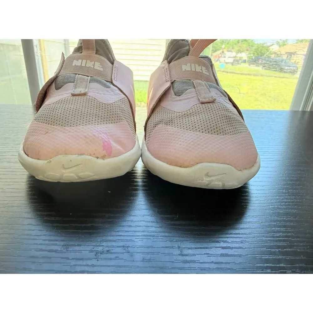 Nike Flex Runner 2 Pink White Slip On Sneakers Kids Size 10C Athletic Shoes